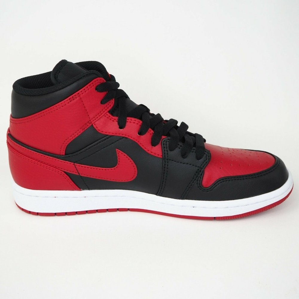 NIKE Air Jordan 1 Mid Banned 2020 Mens Shoes Red - Picture 4 of 12